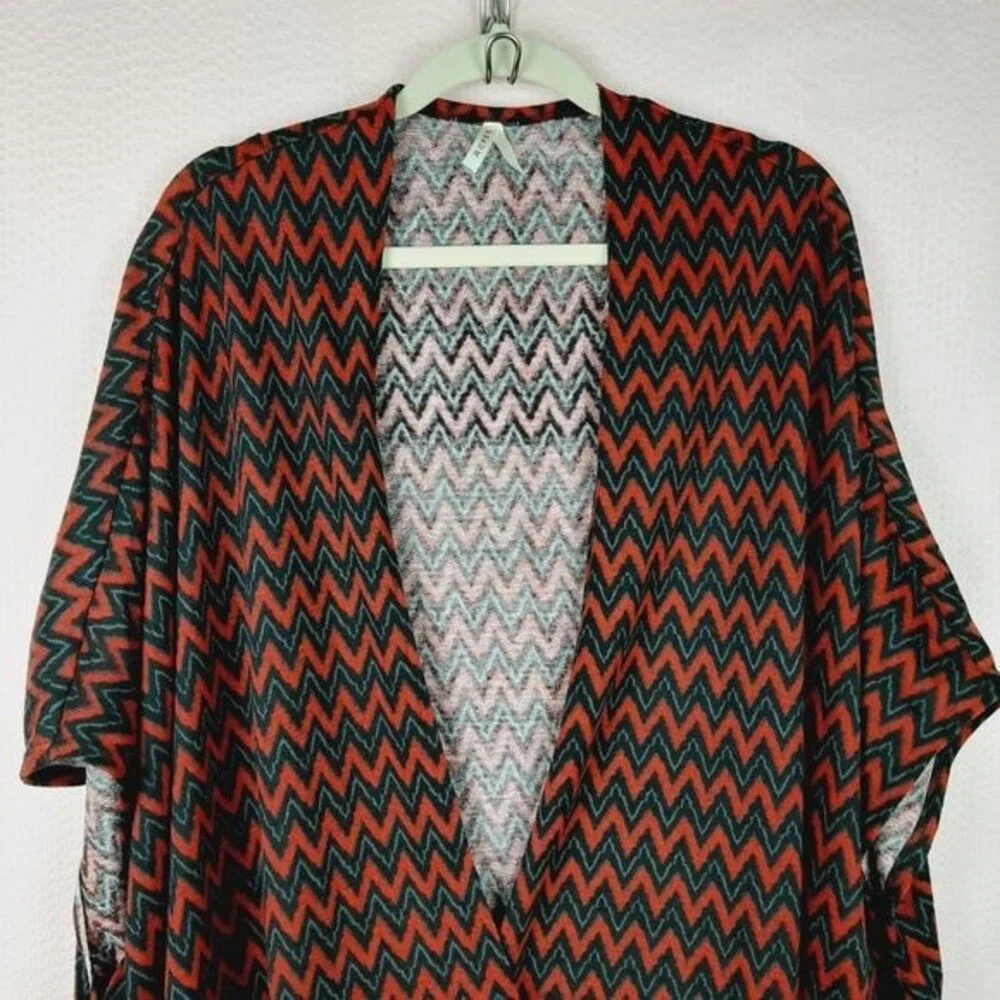 Roper Western Women Fringe Poncho Outwear with Chevron Print Red Size XL